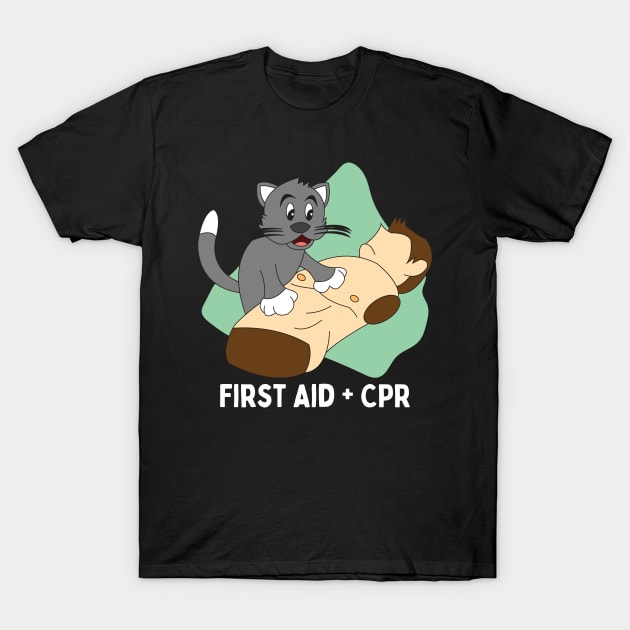 Cat Practicing Funny First Aid  CPR Instructor Gift T-Shirt by Giggias